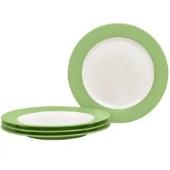 Colorwave Apple Green Stoneware Rim Dinner Plate 11 in. (Set of 4) by Noritake