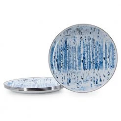 Aspen Grove 10.5 in. Enamelware Round Dinner Plates (Set of 4) by Golden Rabbit