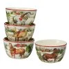 Christmas on the Farm by Susan Winget 5.5 in. Ice Cream Bowl (Set of 4) by Certified International