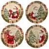 Holiday Wishes by Susan Winget 6 in. Canape Plate (Set of 4) by Certified International