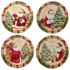 Holiday Wishes by Susan Winget 6 in. Canape Plate (Set of 4) by Certified International