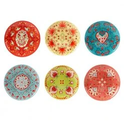 Francesca Canape Plates Assorted Colors Dessert Plates (Set of 6) by Certified International