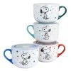 Peanuts Freckled Joy 25 fl. oz. Assorted Colors Stoneware Soup Bowl Cup and Lid (Set of 4) by Gibson 2 Peanuts Freckled Joy 25 fl. oz. Assorted Colors Stoneware Soup Bowl Cup and Lid (Set of 4) by Gibson -Dinnerware Shop assorted gibson bowls 985118492m 64 1000