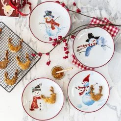 Assorted Snowman Plates (Set of 4) by Over and Back -Dinnerware Shop assorted over and back salad plates dessert plates 936199 4f 1000