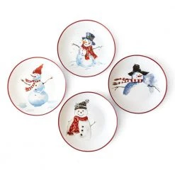 Assorted Snowman Plates (Set of 4) by Over and Back