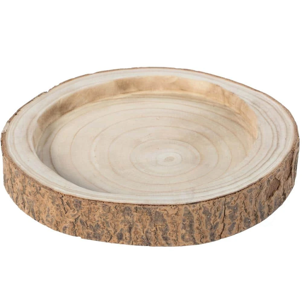 12 Dia in. Beige/ Cream Wood Tree Bark Indented Display Tray Serving Plate Platter Charger by Vintiquewise 3 12 Dia in. Beige/ Cream Wood Tree Bark Indented Display Tray Serving Plate Platter Charger by Vintiquewise