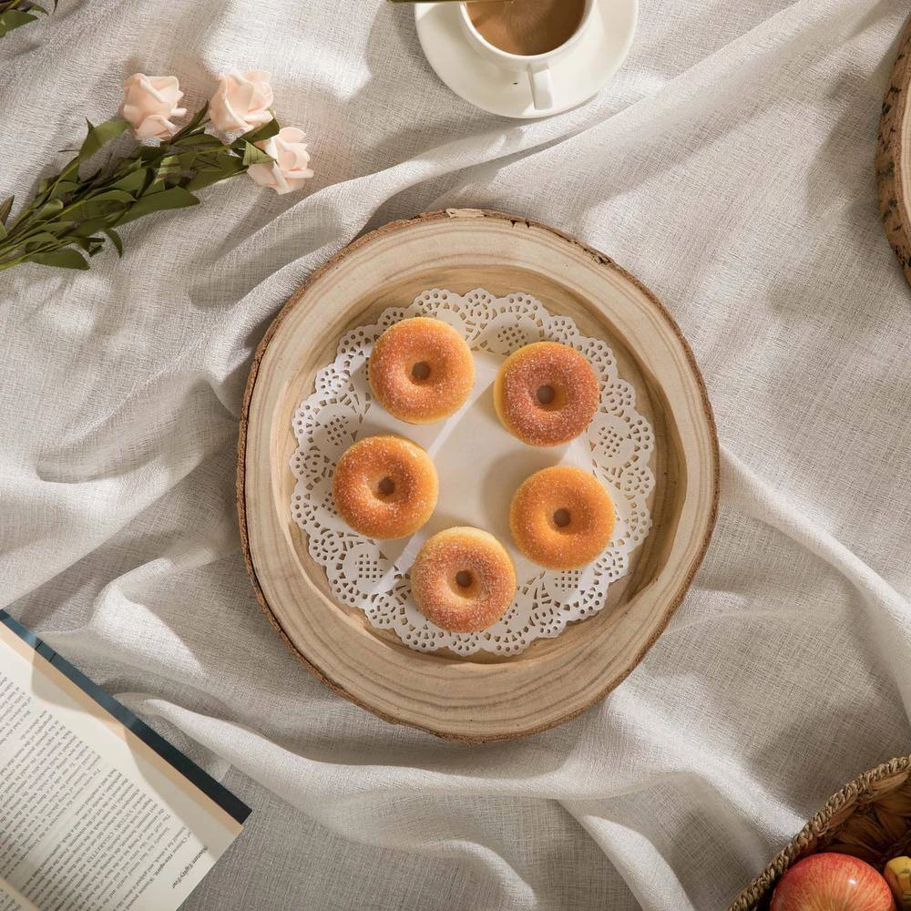 12 Dia in. Beige/ Cream Wood Tree Bark Indented Display Tray Serving Plate Platter Charger by Vintiquewise 8 12 Dia in. Beige/ Cream Wood Tree Bark Indented Display Tray Serving Plate Platter Charger by Vintiquewise - Image 6