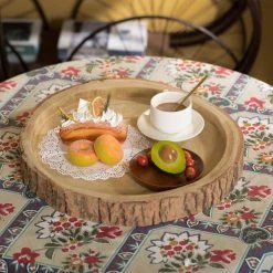 18 Dia in. Beige/ Cream Wood Tree Bark Indented Display Tray Serving Plate Platter Charger by Vintiquewise -Dinnerware Shop beige cream vintiquewise charger plates qi003840 18 c3 1000