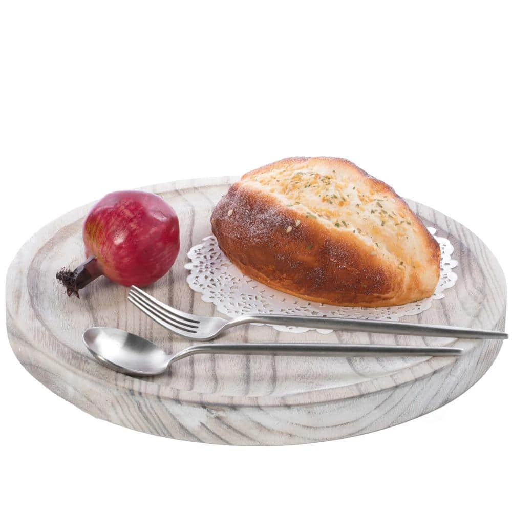 Vintage Raw Wood Charger Round Display Tray by Vintiquewise 3 Vintage Raw Wood Charger Round Display Tray by Vintiquewise