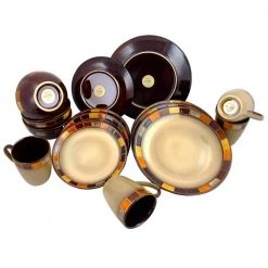 Casa Estebana 16-Piece Casual Beige Earthenware Dinnerware Set (Service for 4) by Gibson
