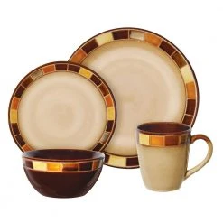Casa Estebana 16-Piece Casual Beige Earthenware Dinnerware Set (Service for 4) by Gibson -Dinnerware Shop beige gibson dinnerware sets 98583776m c3 1000