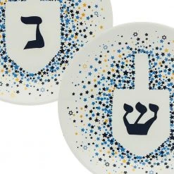 Dreidal Plates (Set of 4) by Godinger -Dinnerware Shop beige godinger salad plates dessert plates 12455 c3 1000