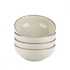 Navia 27.05 oz. Nature 4-Piece Beige 6.7 in. Cereal Bowl Pasta Bowl Large Serving Bowl (Set of 4) by vancasso