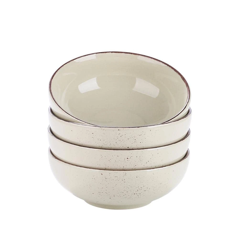 Navia 27.05 oz. Nature 4-Piece Beige 6.7 in. Cereal Bowl Pasta Bowl Large Serving Bowl (Set of 4) by vancasso 3 Navia 27.05 oz. Nature 4-Piece Beige 6.7 in. Cereal Bowl Pasta Bowl Large Serving Bowl (Set of 4) by vancasso
