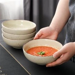 Navia 27.05 oz. Nature 4-Piece Beige 6.7 in. Cereal Bowl Pasta Bowl Large Serving Bowl (Set of 4) by vancasso 14 Navia 27.05 oz. Nature 4-Piece Beige 6.7 in. Cereal Bowl Pasta Bowl Large Serving Bowl (Set of 4) by vancasso -Dinnerware Shop beige vancasso bowls vc navia 12 sdw fa 1000