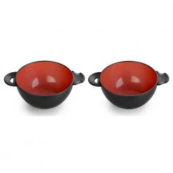 Black and Red Earth Ramen Bowl 6-Piece Set by Ozeri -Dinnerware Shop black and red ozeri bowls rb2 rd 44 1000