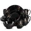 Sweet 16-Piece Porcelain Black Splash of Gold Dinnerware Set (Service for 4) by LOVECASA 2 Sweet 16-Piece Porcelain Black Splash of Gold Dinnerware Set (Service for 4) by LOVECASA -Dinnerware Shop black dinnerware sets lc gds 9 of 64 1000