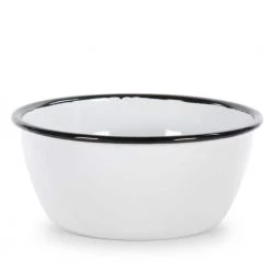 Black Rolled Edge 3-Cup Enamelware Bowl (Set of 4) by Golden Rabbit