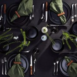 32-Piece Modern Black Matte Stoneware Dinnerware Set (Set for 8) by STONE LAIN 12 32-Piece Modern Black Matte Stoneware Dinnerware Set (Set for 8) by STONE LAIN -Dinnerware Shop black matte stone lain dinnerware sets blb0193 b020002 1f 1000