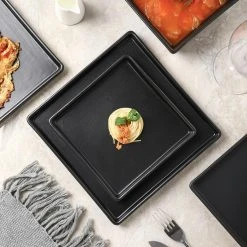 Black Grace Formal Stoneware Set 24-Piece Square Dinnerware (Set for 8) by STONE LAIN -Dinnerware Shop black matte stone lain dinnerware sets blb0608 4f 1000