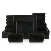 Black Grace Formal Stoneware Set 24-Piece Square Dinnerware (Set for 8) by STONE LAIN