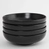 Euro Essential 52 fl. oz. Black Semi-Matte Stoneware Bistro Bowl Set of 4 by Euro Ceramica -Dinnerware Shop black semi matte euro ceramica bowls ees 1001 5 b 64 1000