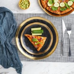 32-Piece Dishes for 8-Gold and Black Florian Modern Porcelain Dish Set by STONE LAIN 16 32-Piece Dishes for 8-Gold and Black Florian Modern Porcelain Dish Set by STONE LAIN -Dinnerware Shop black stone lain dinnerware sets blb0455 b020002 1f 1000