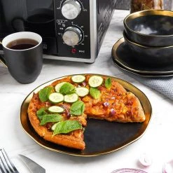 32-Piece Dishes for 8-Gold and Black Florian Modern Porcelain Dish Set by STONE LAIN 21 32-Piece Dishes for 8-Gold and Black Florian Modern Porcelain Dish Set by STONE LAIN -Dinnerware Shop black stone lain dinnerware sets blb0455 b020002 31 1000