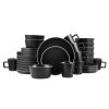 Allison 32-Piece Round Black Stoneware Dinnerware (Service Set for 8) by STONE LAIN 1 Allison 32-Piece Round Black Stoneware Dinnerware (Service Set for 8) by STONE LAIN -Dinnerware Shop black stone lain dinnerware sets blb0696 64 1000