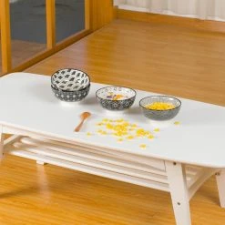 Haruka 4-Piece Japanese Style Black Porcelain 6 in. Cereal Bowl in Vibrant Colour Patterned (Set of 4) by vancasso -Dinnerware Shop black vancasso bowls vc haruka sdw 31 1000