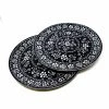 Mexican Ink Pottery Set of Large Dinner Plates by Global Crafts -Dinnerware Shop black white dinner plates mc110i s2 gwh 64 1000