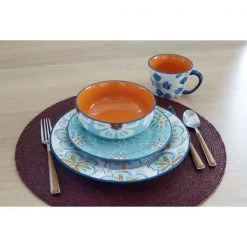 Cara 16-Piece Stoneware Dinnerware Set with Service for 4-People by BAUM 7 Cara 16-Piece Stoneware Dinnerware Set with Service for 4-People by BAUM -Dinnerware Shop blue and white baum dinnerware sets car16f 31 1000