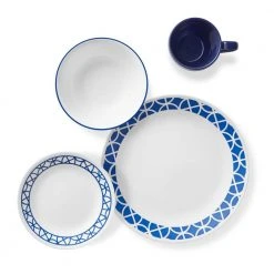 Cobalt Circles 16-Piece Dinnerware Set (Service for 4) by Corelle