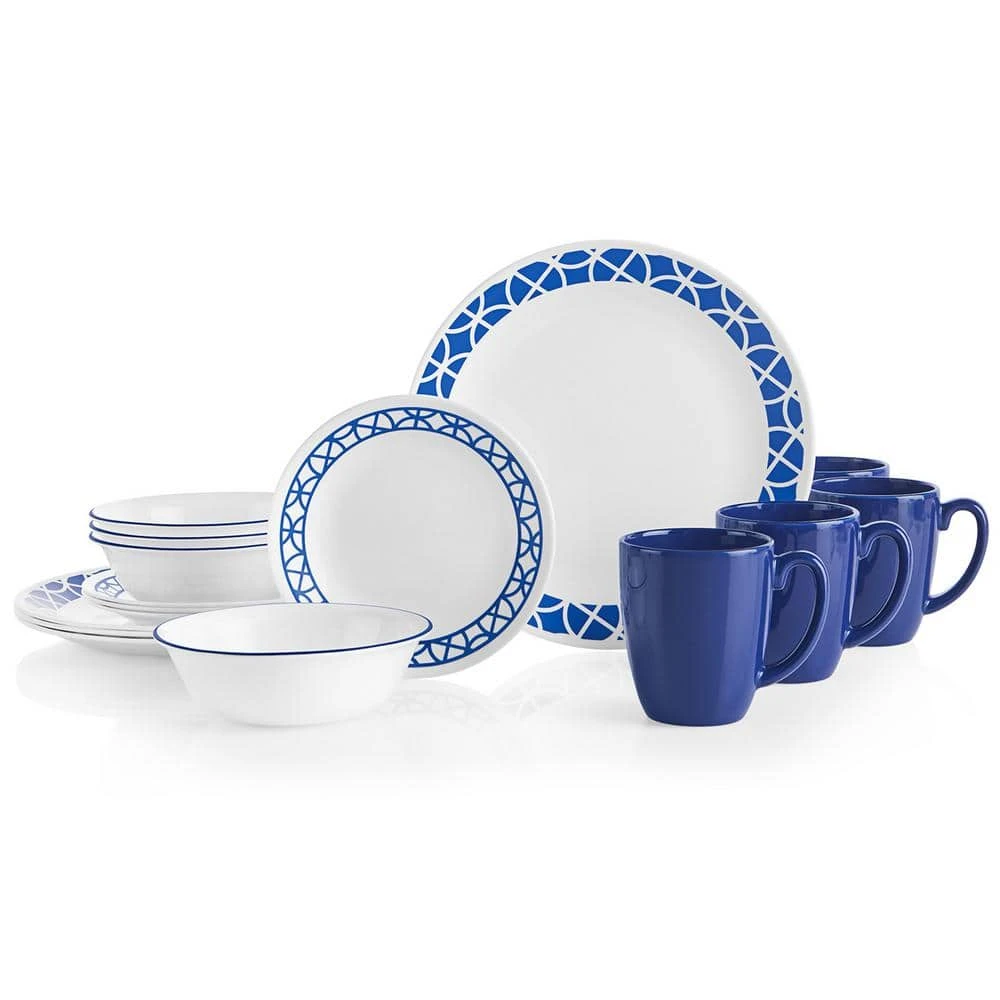 Cobalt Circles 16-Piece Dinnerware Set (Service for 4) by Corelle 4 Cobalt Circles 16-Piece Dinnerware Set (Service for 4) by Corelle - Image 2