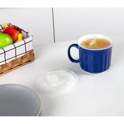 22 fl. oz. Blue Ceramic Soup Bowls with Handles (Set of 1) by Mind Reader 14 22 fl. oz. Blue Ceramic Soup Bowls with Handles (Set of 1) by Mind Reader -Dinnerware Shop blue mind reader bowls soumug22 blu fa 1000