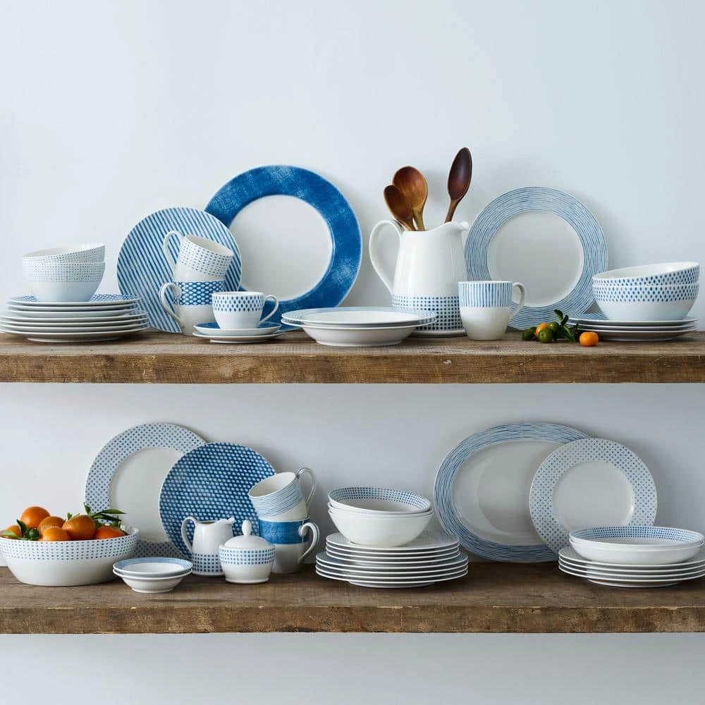 Blue Hammock 29 (fl.oz.) Blue and White Porcelain 9-3/4 in., Dinner Bowl (Set of 4) by Noritake 7 Blue Hammock 29 (fl.oz.) Blue and White Porcelain 9-3/4 in., Dinner Bowl (Set of 4) by Noritake - Image 5