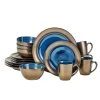 Earth 16-Piece Casual Blue Stoneware Dinnerware Set (Service for 4) by Over and Back -Dinnerware Shop blue over and back dinnerware sets 914777 64 1000