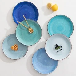 Bonita Blue Series Stoneware Dinner Plates (Set of 6) by vancasso -Dinnerware Shop blue series vancasso dinner plates vc bonita bdp 4f 1000