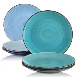 Bonita Blue Series Stoneware Dinner Plates (Set of 6) by vancasso