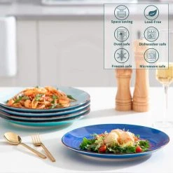 Bonita Blue Series Stoneware Dinner Plates (Set of 6) by vancasso -Dinnerware Shop blue series vancasso dinner plates vc bonita bdp fa 1000