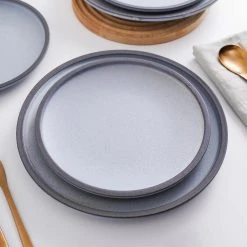 Stone + Lain Tina Stoneware Collection, Round Shape Dish Set, 32-Piece Service for 8, Blue and Grey by STONE LAIN -Dinnerware Shop blue stone lain dinnerware sets blb0666 b020002 76 1000
