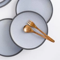 Stone + Lain Tina Stoneware Collection, Round Shape Dish Set, 32-Piece Service for 8, Blue and Grey by STONE LAIN -Dinnerware Shop blue stone lain dinnerware sets blb0666 b020002 fa 1000