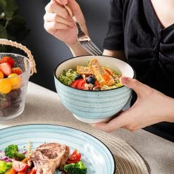 Bonbon 24-Pieces Blue Stoneware Handpainted Spirals Pattern Dinnerware Set (Service for 6) by vancasso 14 Bonbon 24-Pieces Blue Stoneware Handpainted Spirals Pattern Dinnerware Set (Service for 6) by vancasso -Dinnerware Shop blue vancasso dinnerware sets vc bonbon bl 44 1000