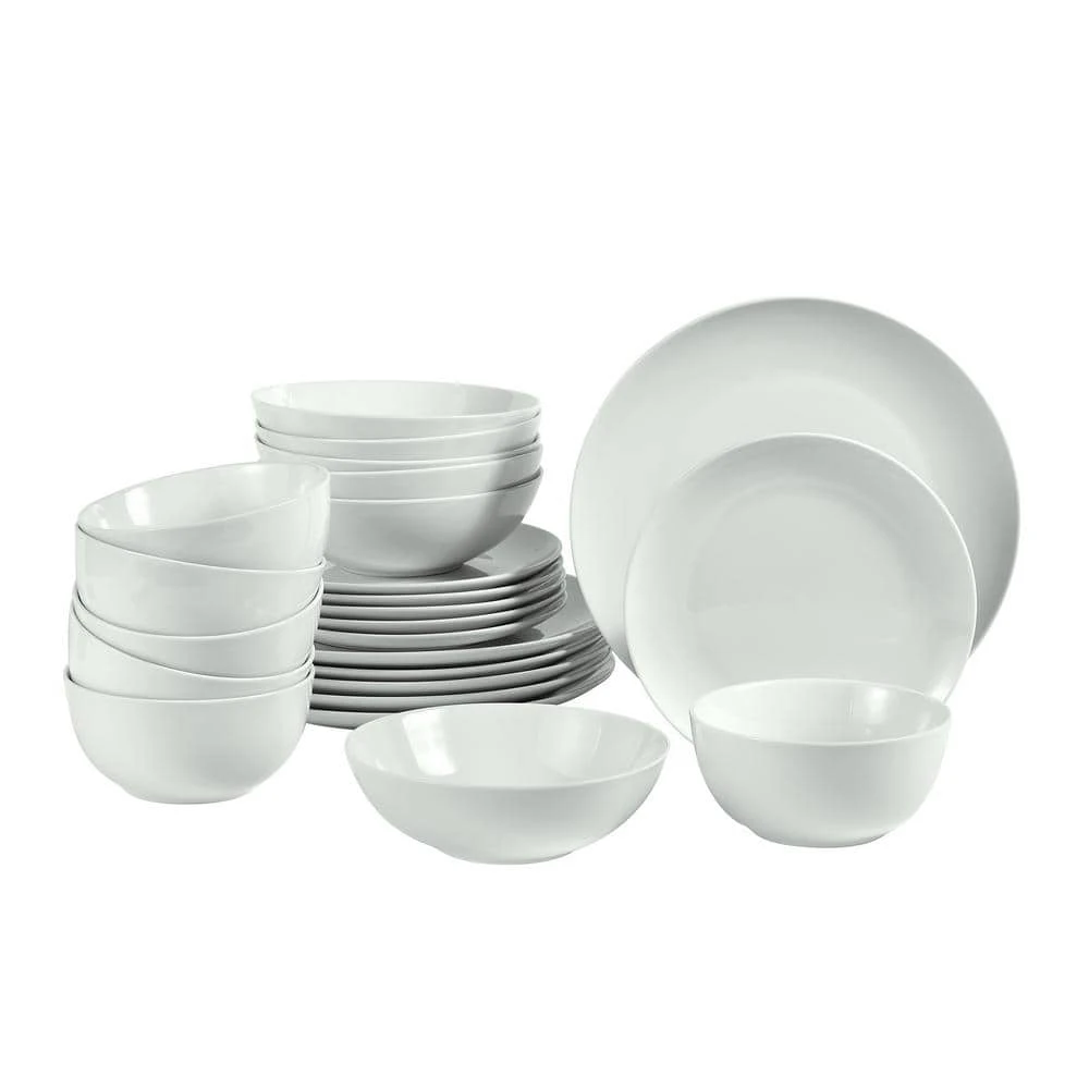Organic White 24-Piece Casual Bone White Porcelain Dinnerware Set (Service for 6) by Over and Back 5 Organic White 24-Piece Casual Bone White Porcelain Dinnerware Set (Service for 6) by Over and Back - Image 3