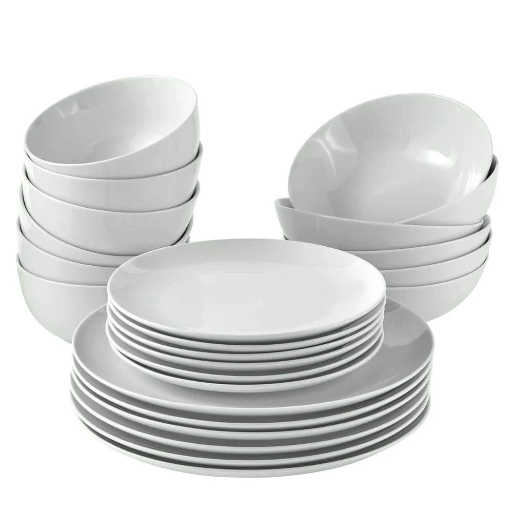 Organic White 24-Piece Casual Bone White Porcelain Dinnerware Set (Service for 6) by Over and Back 3 Organic White 24-Piece Casual Bone White Porcelain Dinnerware Set (Service for 6) by Over and Back