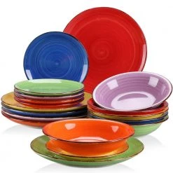 Bonita 18-Piece Stoneware Assorted Colors Dinnerware Set (Service For 6) by vancasso