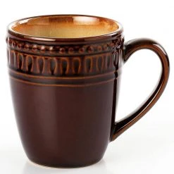 16-Piece Contrast Stoneware Set (Service for 4) by Lorren Home Trends -Dinnerware Shop brown lorren home trends dinnerware sets lh534 44 1000