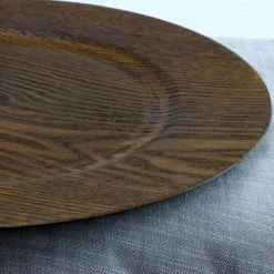 Feri Wooden Skin Luxe Chargers (Set of 12) by Gibson Home -Dinnerware Shop browns tans gibson home charger plates 985105732m 4f 1000