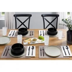 Trenblay Melamine Dinner Bowls in Charcoal Black (Set of 6) by Home Decorators Collection -Dinnerware Shop charcoal black home decorators collection bowls tpl5073mbblk 66 1000