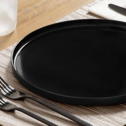 Trenblay Coupe Melamine Dinner Plates in Charcoal Black (Set of 6) by Home Decorators Collection -Dinnerware Shop charcoal black home decorators collection dinner plates tpl1105mdblk a0 1000